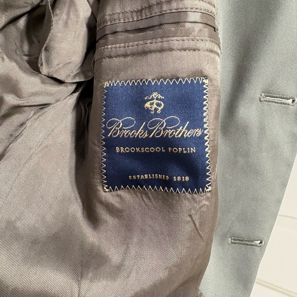 Brooks Brothers Brookscool Poplin  Men’s Soft Green  Suit Size 41 Reg Pants 35 - Picture 7 of 12